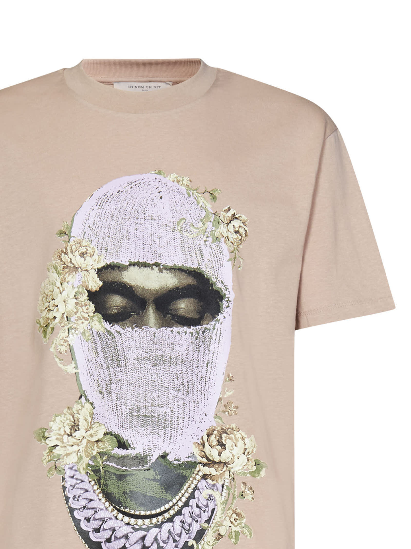 Ih Nom Uh Nit Mask Roses Printed T-shirt In Brown | ModeSens