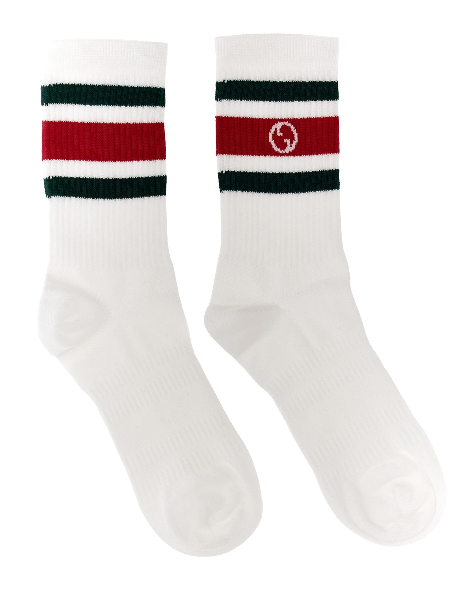 Gucci Nastro Web Logo Socks In White