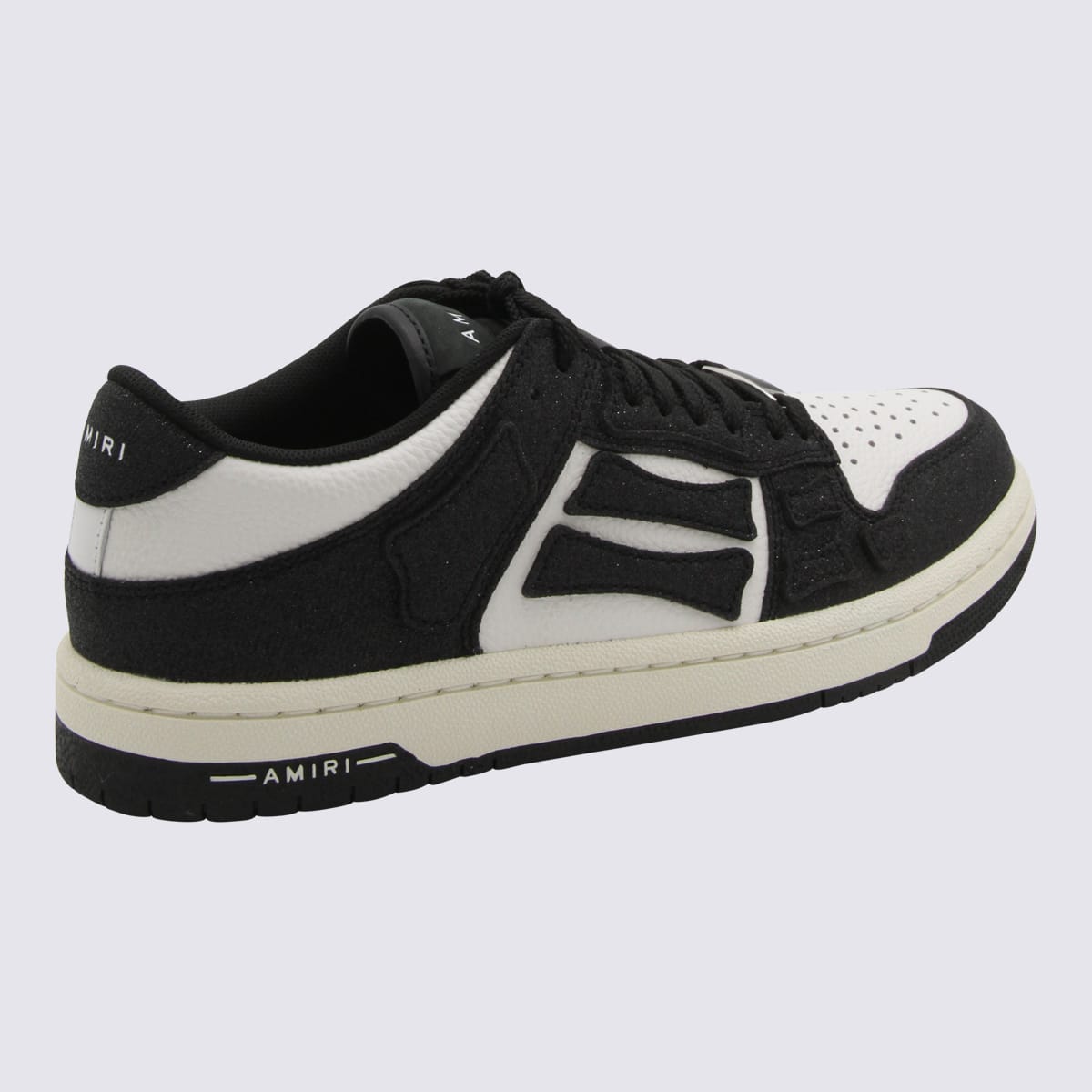 Shop Amiri Black And White Leather Sneakers