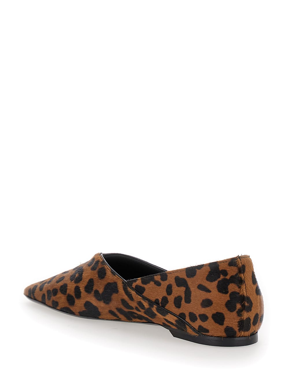 Shop Totême The Everyday Flat Brown Ballet Flats With Leopard Print In Leather Woman