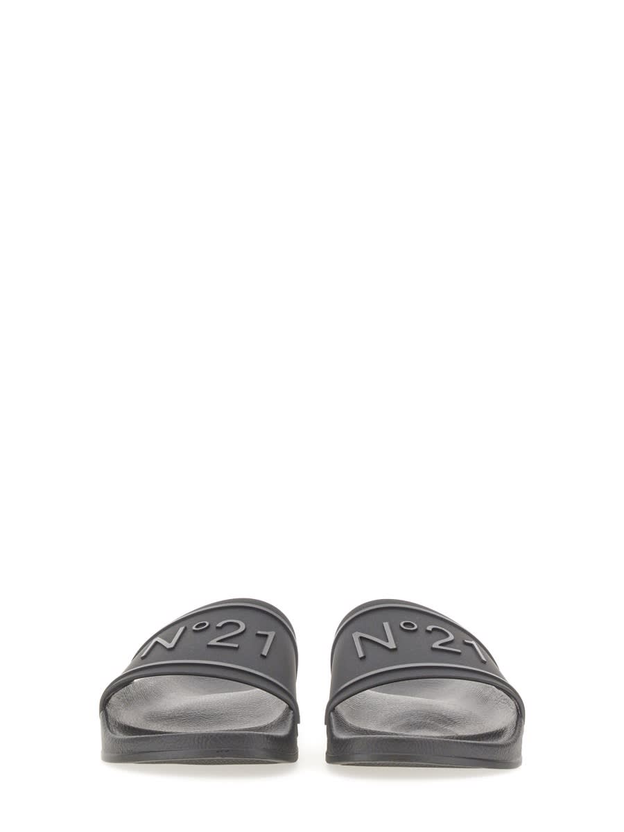 N°21 Rubber Slide With Logo In Black
