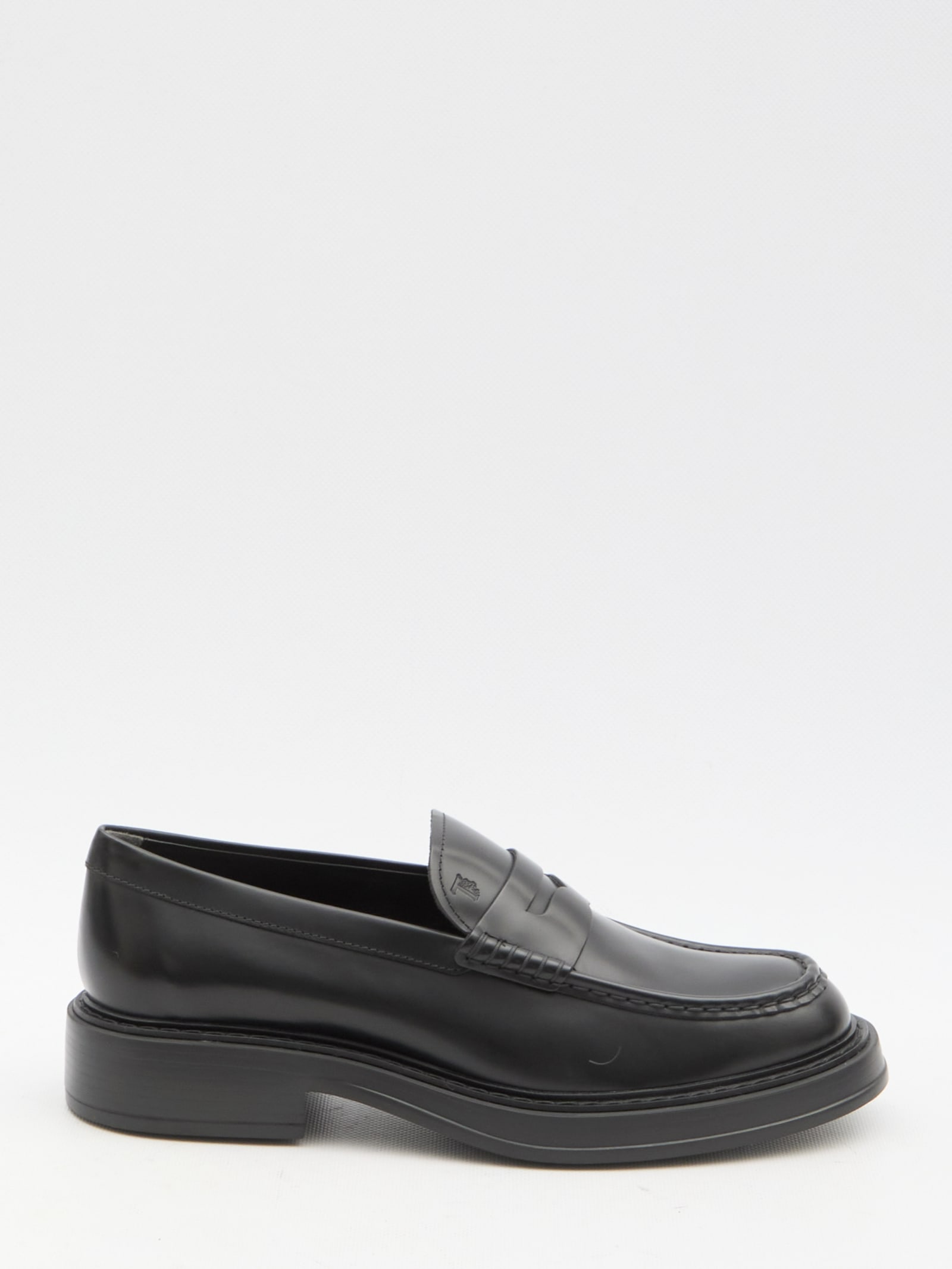 Shop Tod's Leather Loafers In Black