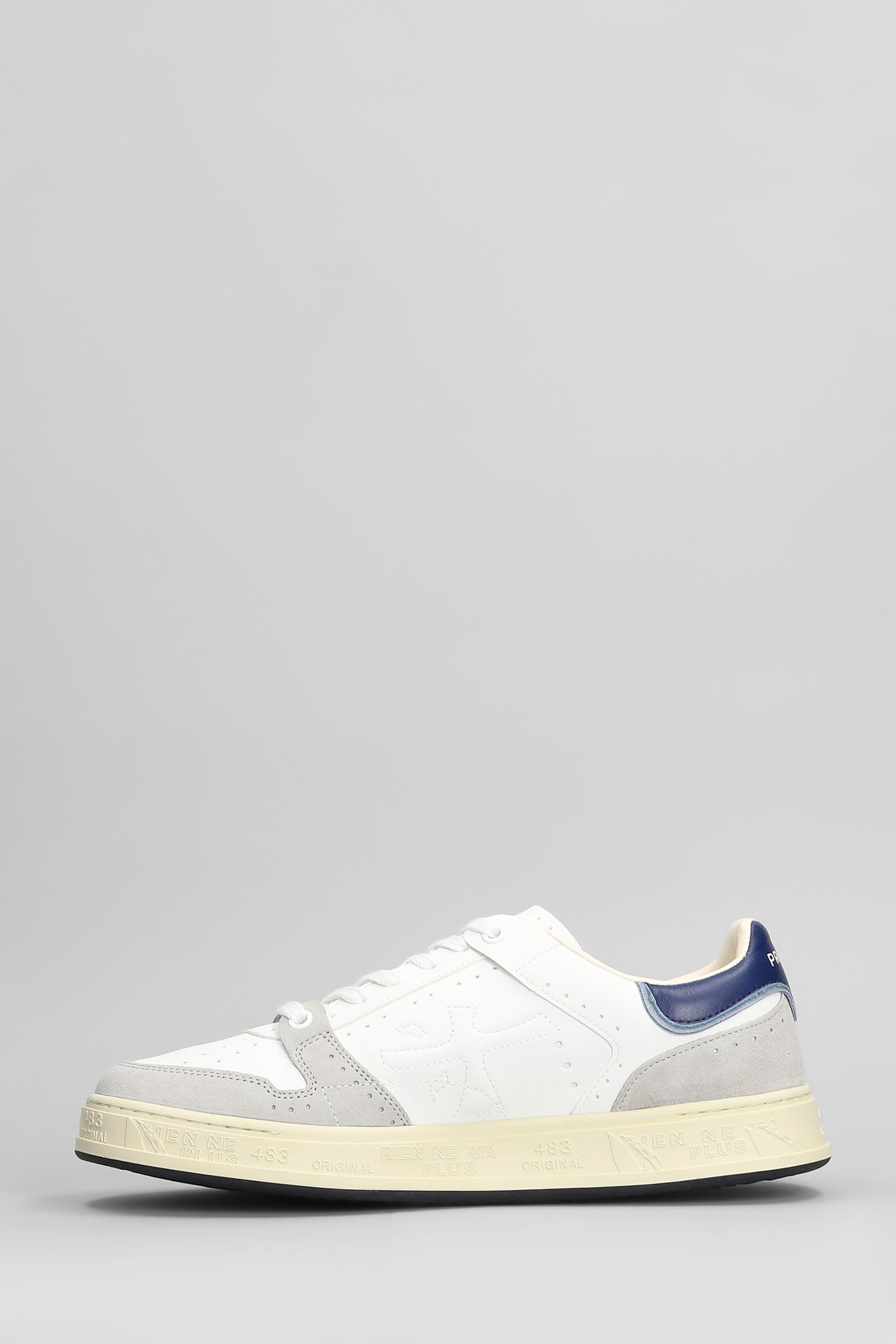 Premiata Quinn Sneakers In White Leather In White