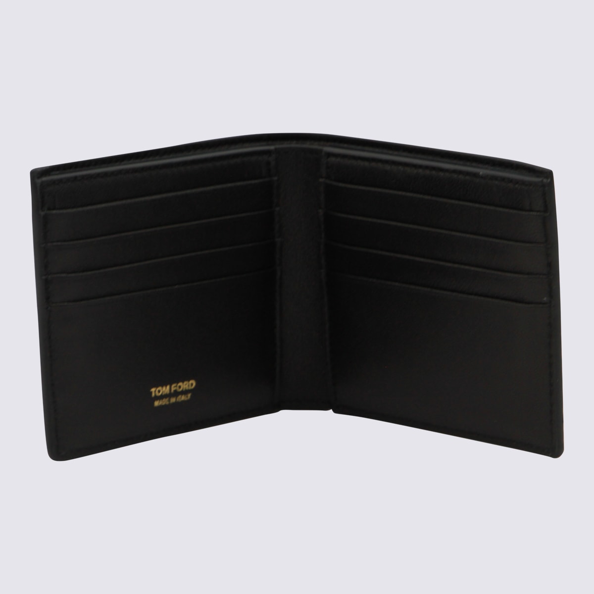 Tom Ford Black Leather Wallet In Black