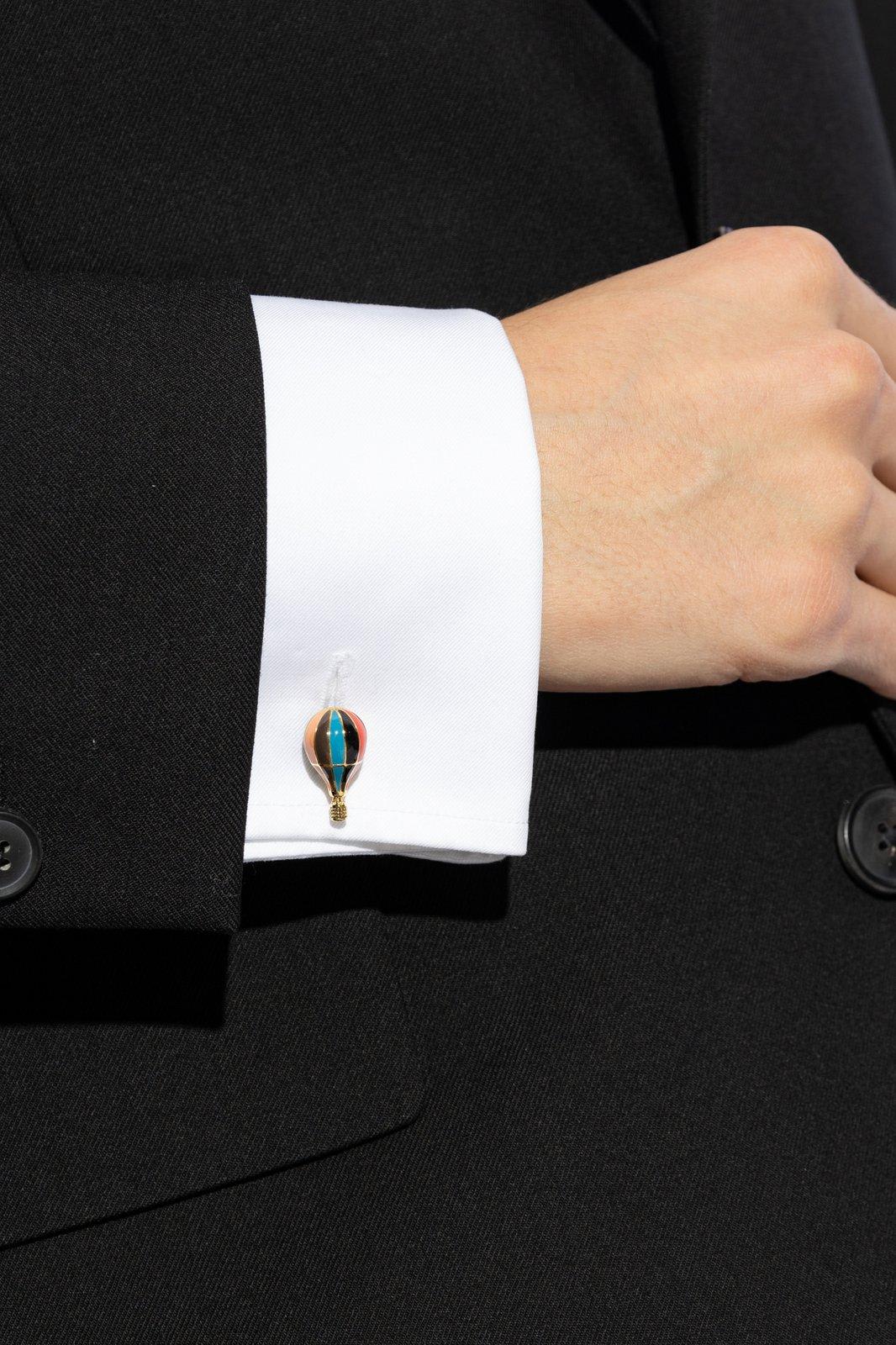 Shop Paul Smith Signature Stripe Hot Air Balloon Cufflinks In Multicolour