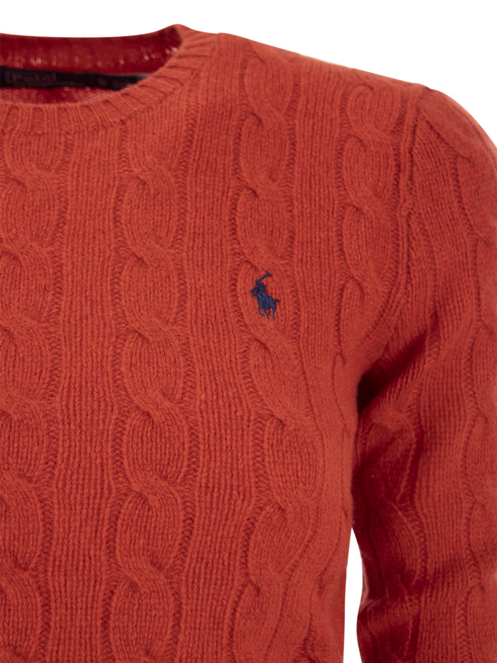 Polo Ralph Lauren Wool And Cashmere Cable-knit Sweater In Red