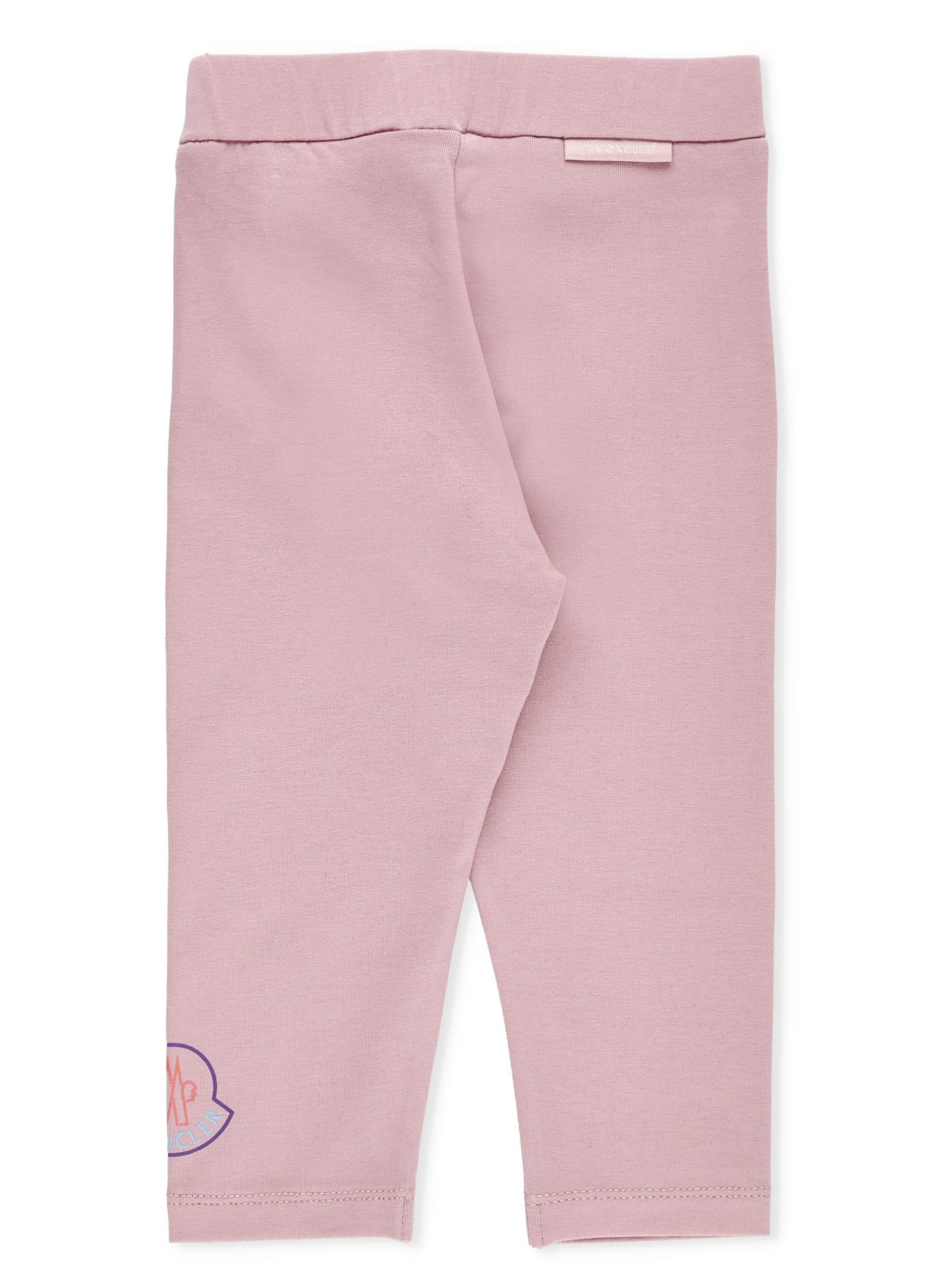 Shop Moncler Cotton Leggings In Pink