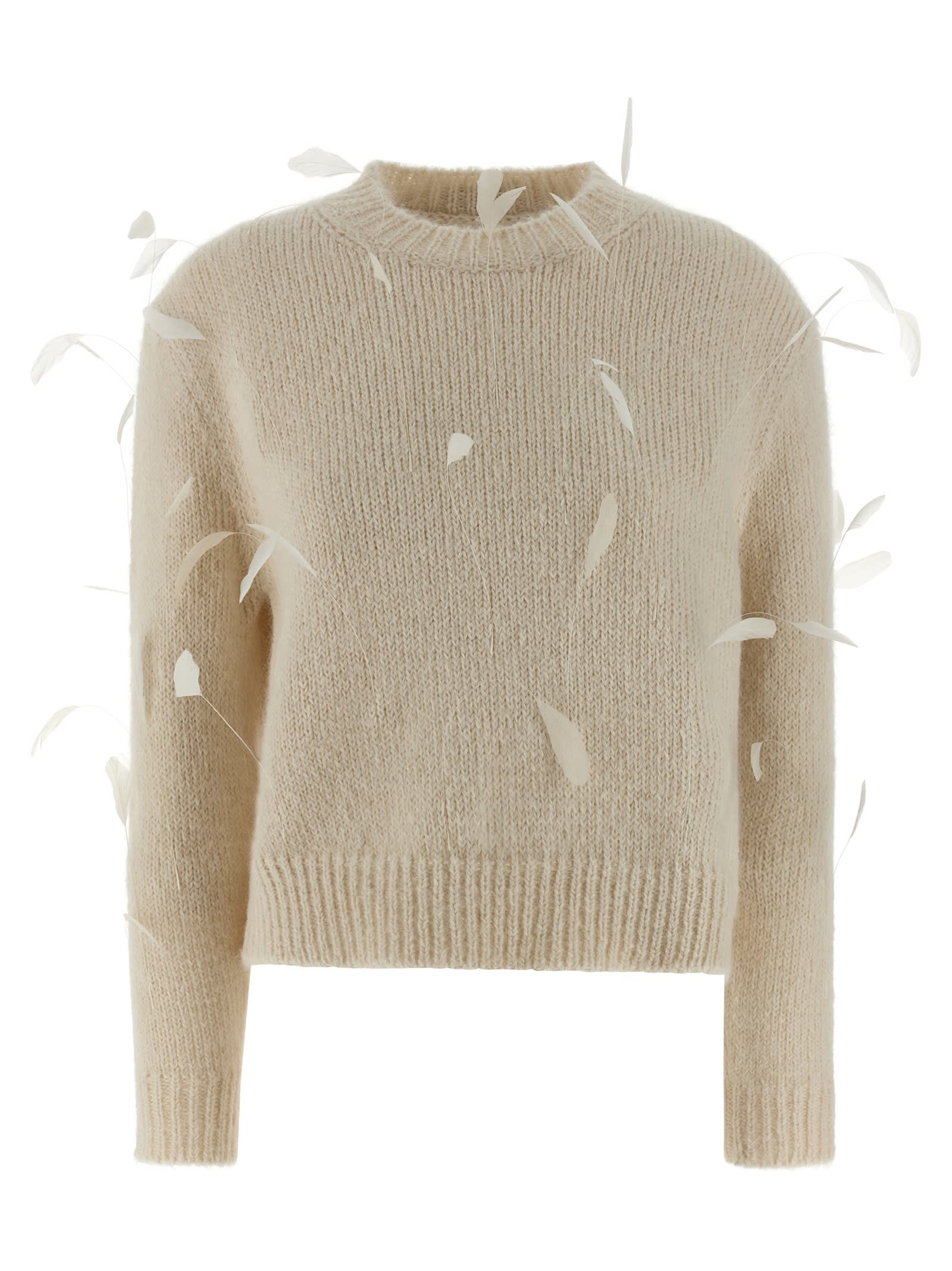 Jil Sander Feather Sweater Sweaters And Cardigans White In Neutral