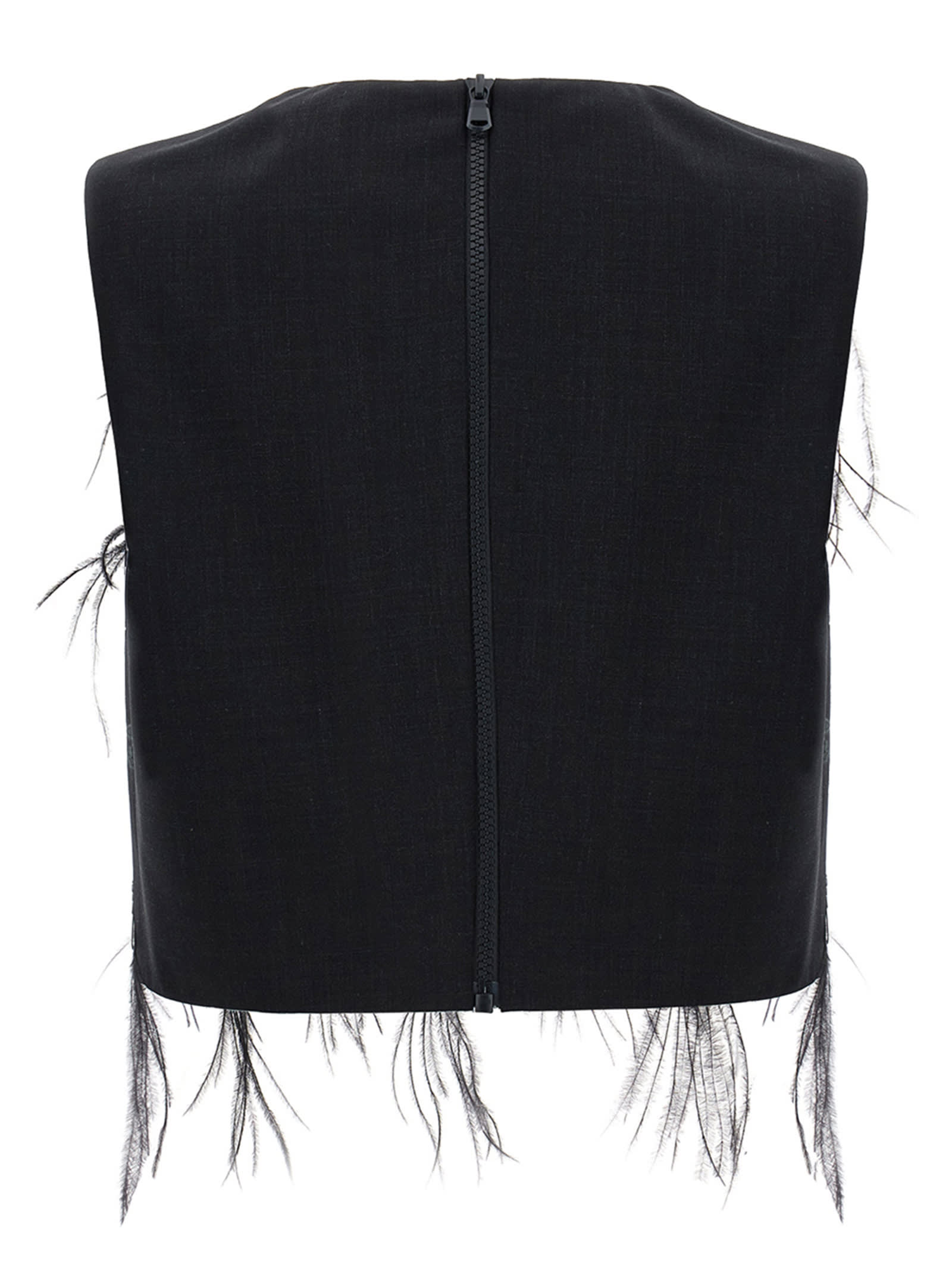 Shop Brunello Cucinelli Sequin Feather Top In Black