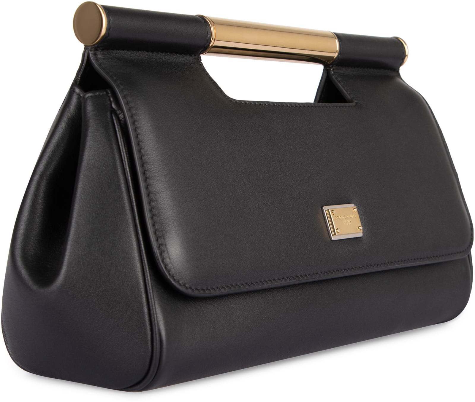 Shop Dolce & Gabbana Sicily Leather Handbag In Nero