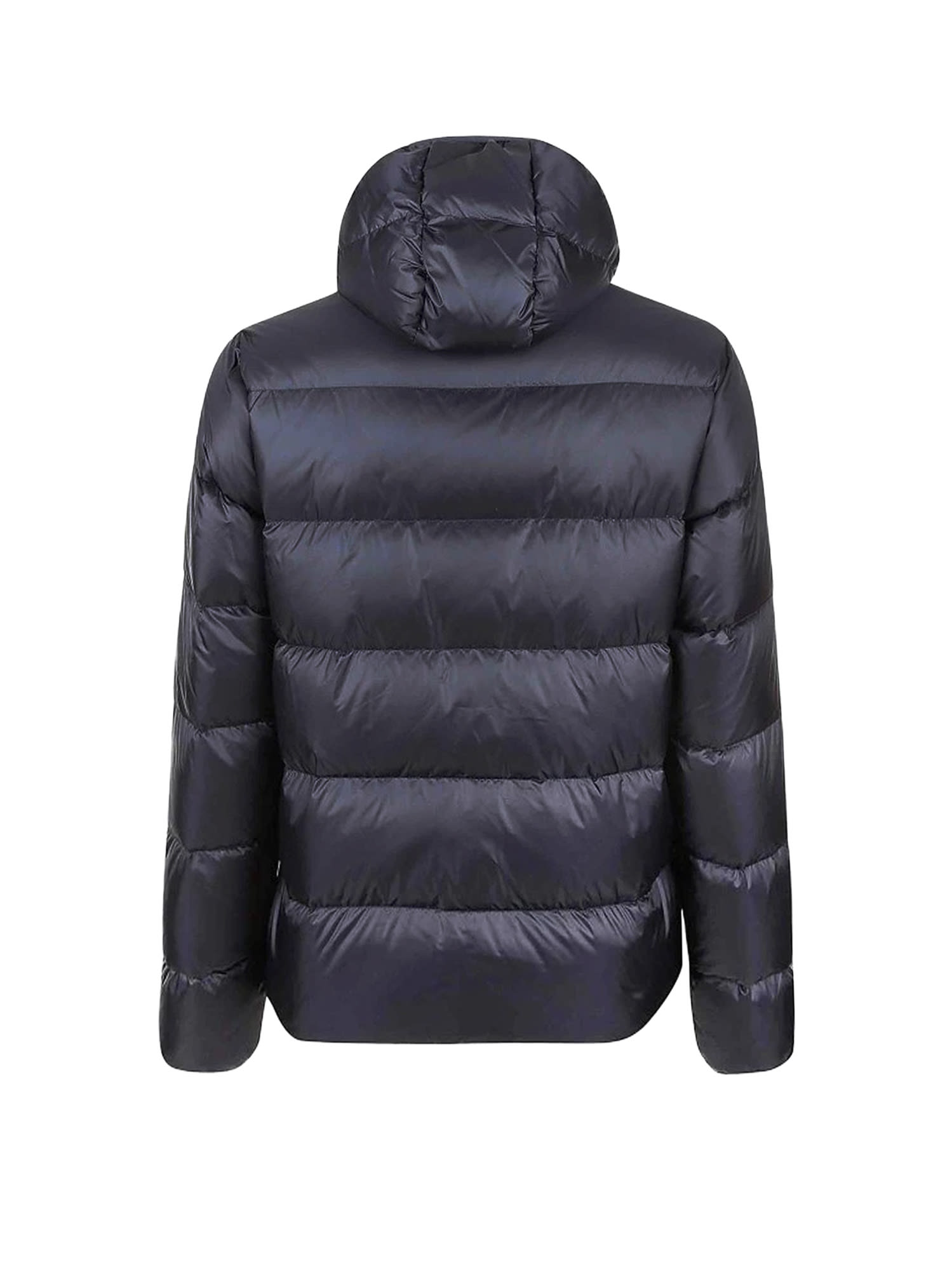 Aspesi Nylon Down Jacket With Hood And Pockets In Blue