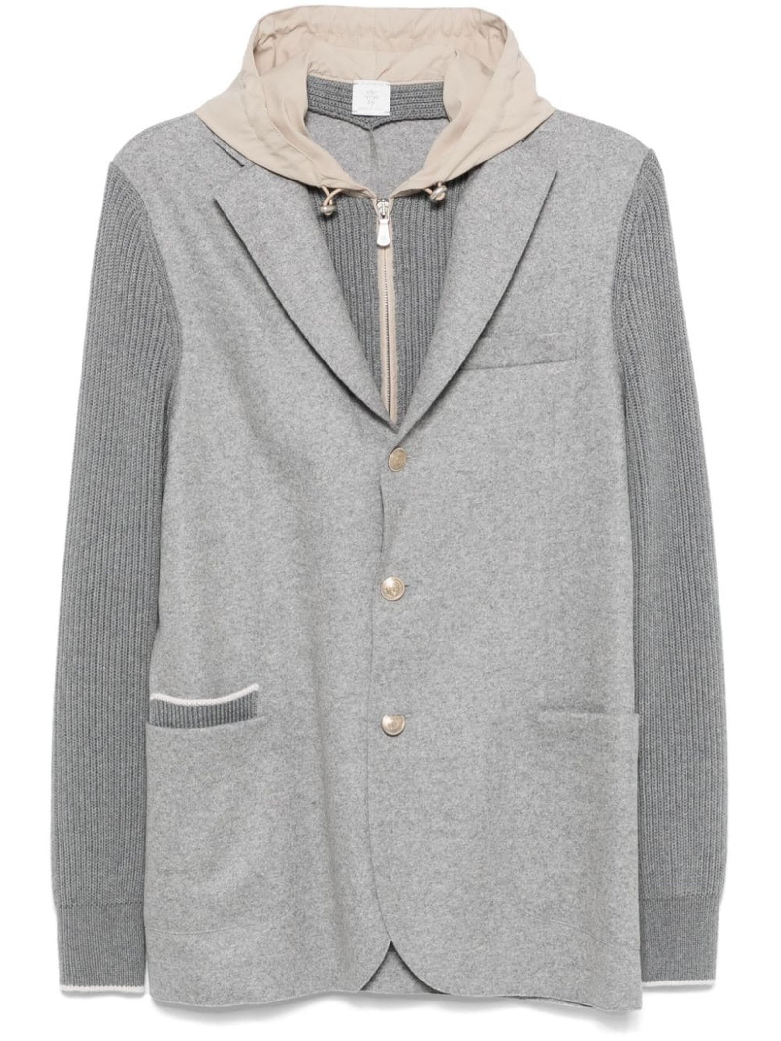 Grey Wool Blend Blazer