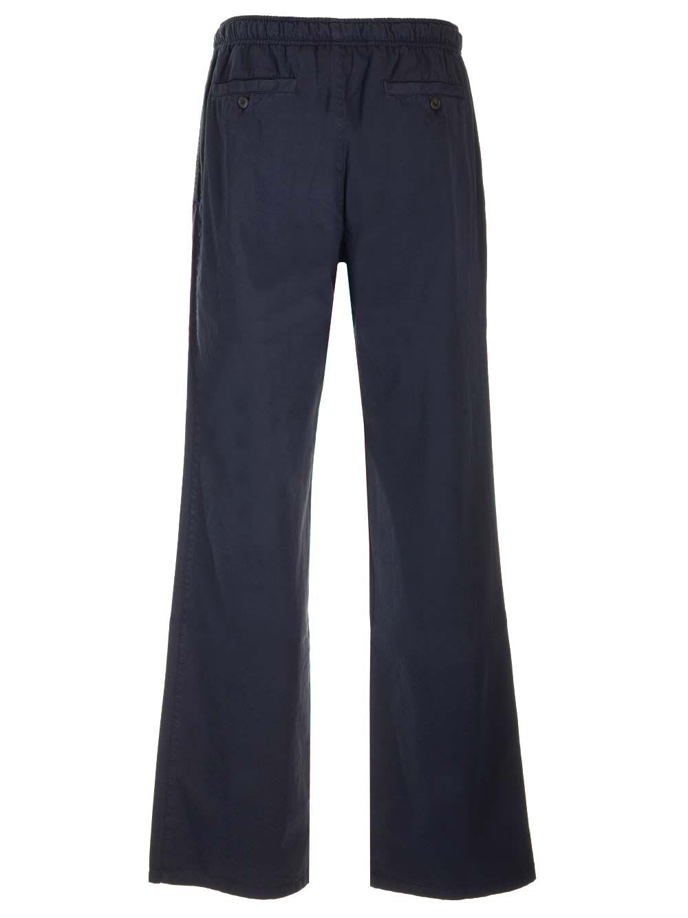 Shop Palm Angels Flared Cotton Trousers In Blue