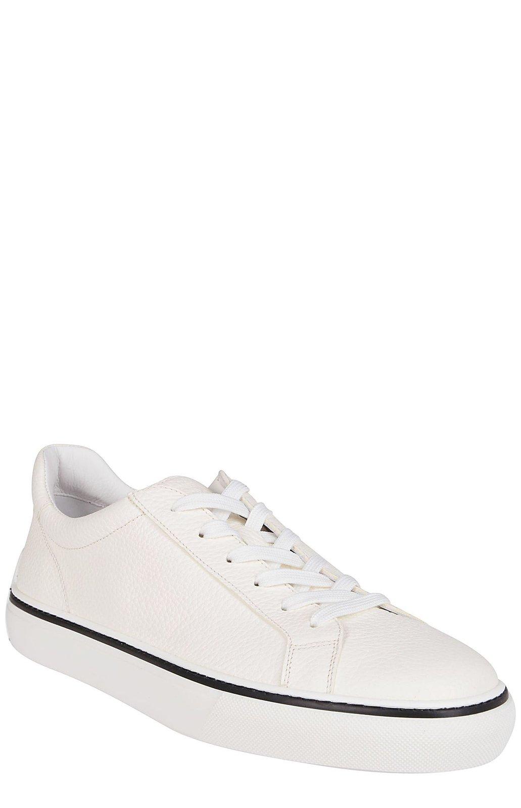 Shop Tod's Contrasting Stripe Low-top Sneakers In White
