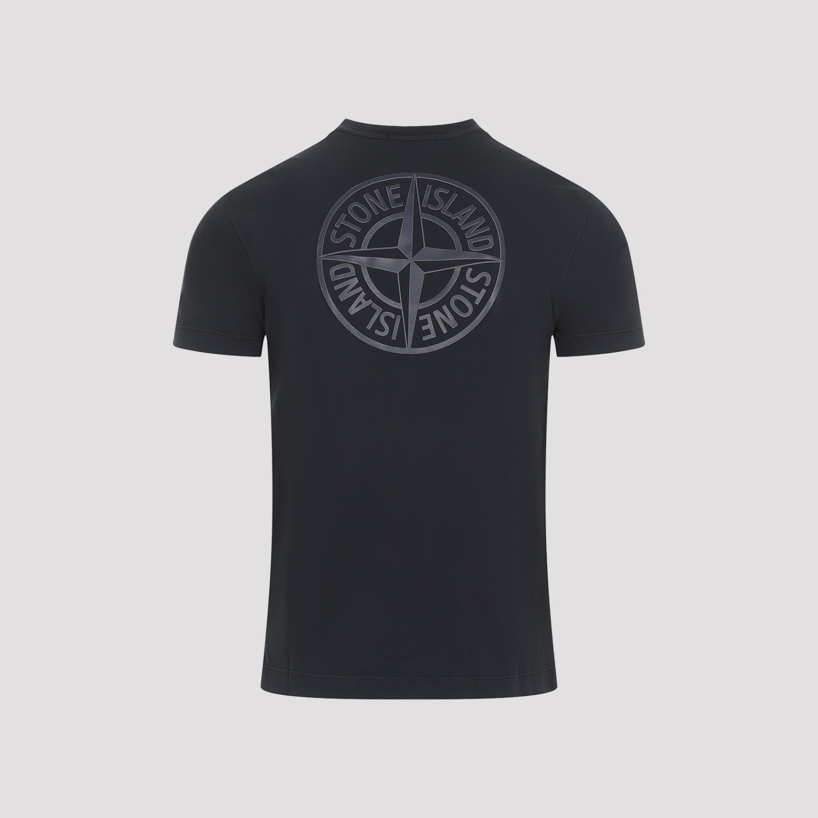 Shop Stone Island Cotton T-shirt In Navy Blue