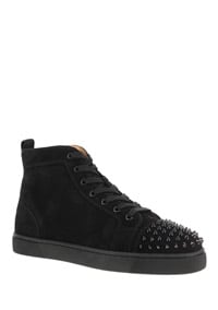 Shop Christian Louboutin Lou Spikes Sneakers In Black/black/bk