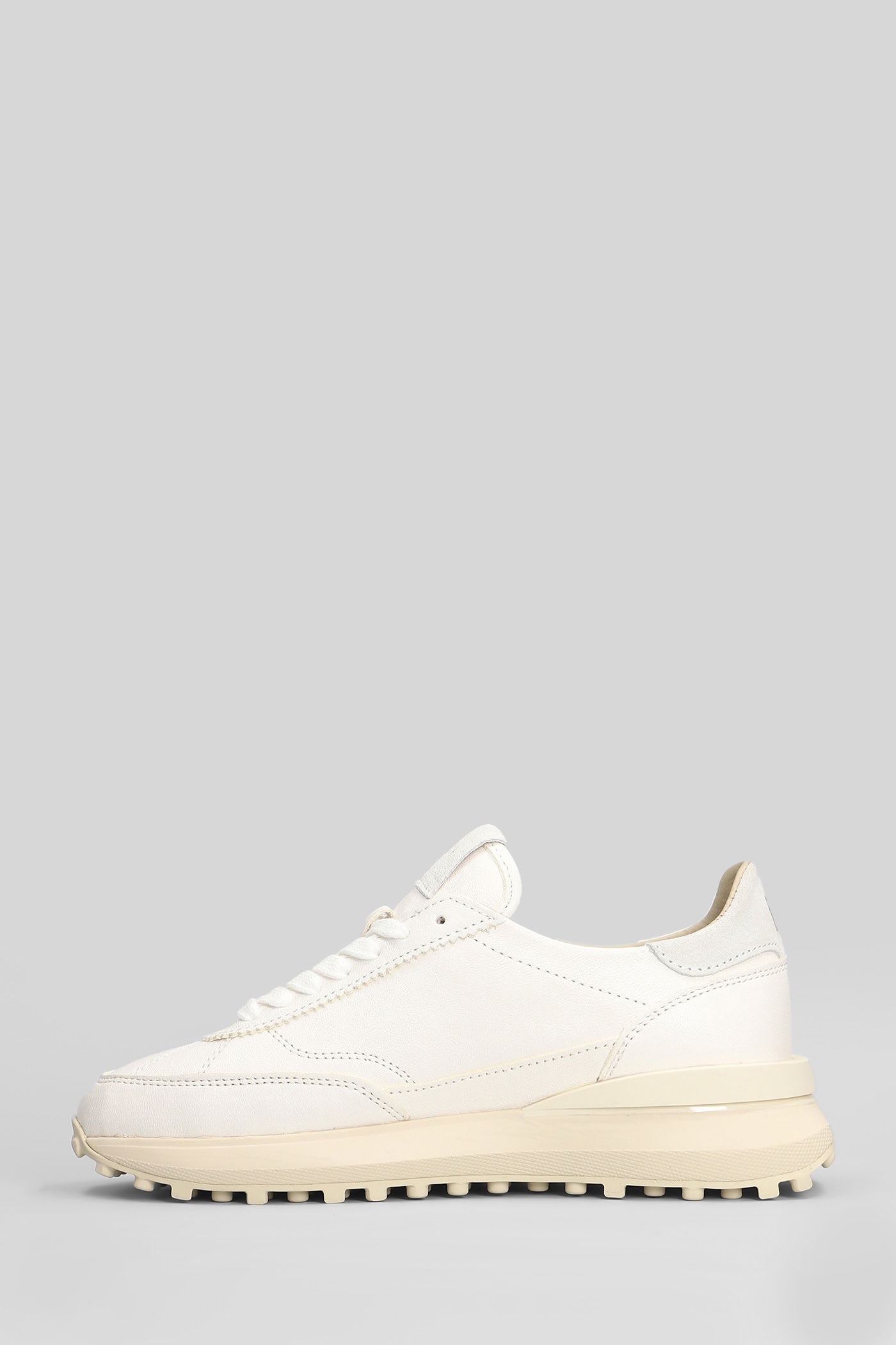 Date Athleta Sneakers In White Leather In Animal Print
