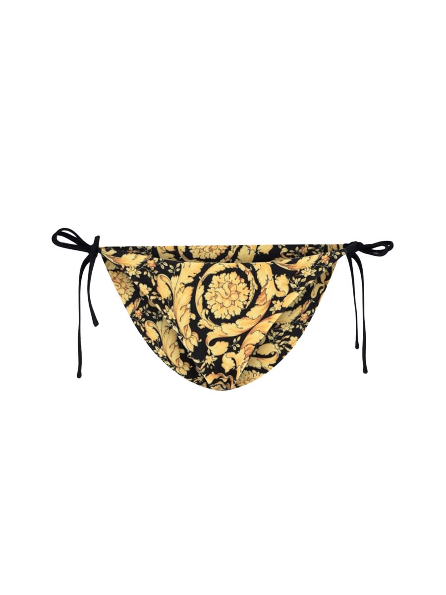 Shop Versace Baroque Print Bikini Bottom In Multicolour