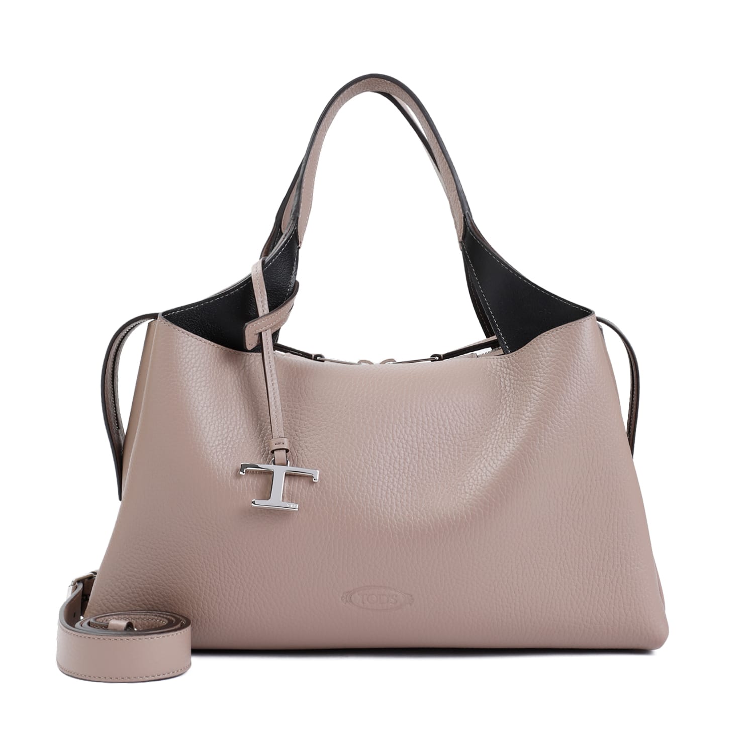 Shop Tod's Bauletto Handbag In Creta Chiaro