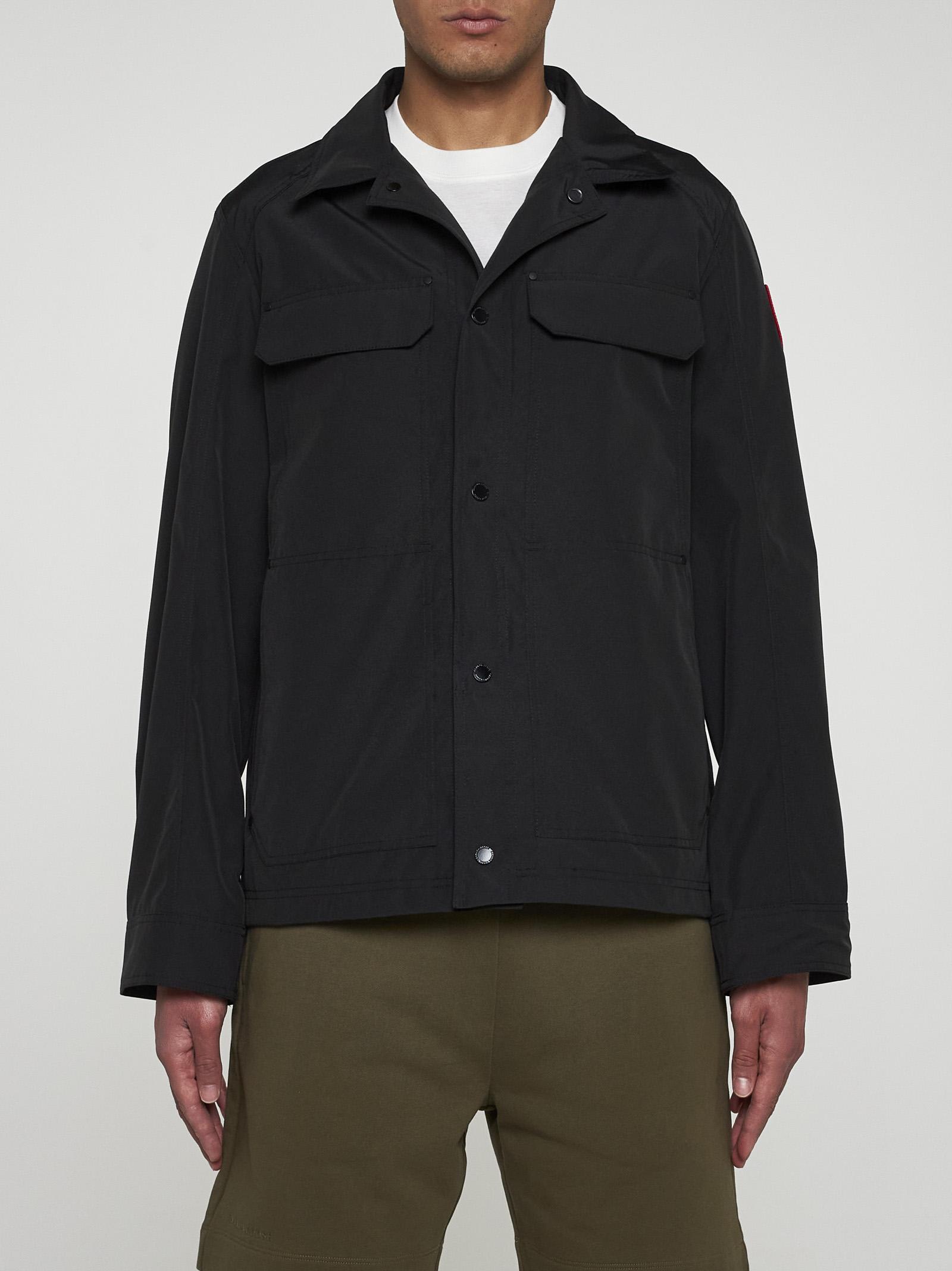 Shop Canada Goose Burnaby Nylon Jacket In Black