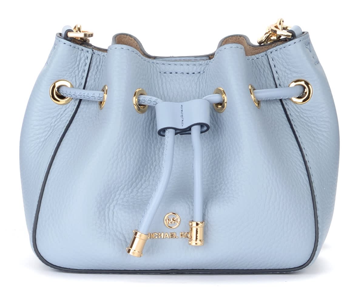 Michael Kors Phoebe Shoulder Bag In Light Blue Leather