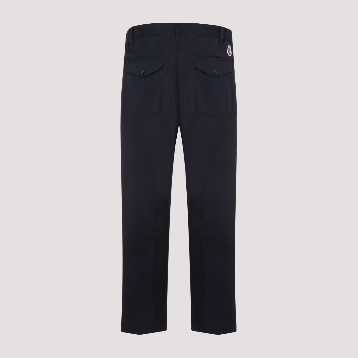 Shop Moncler Cotton Pants In Navy