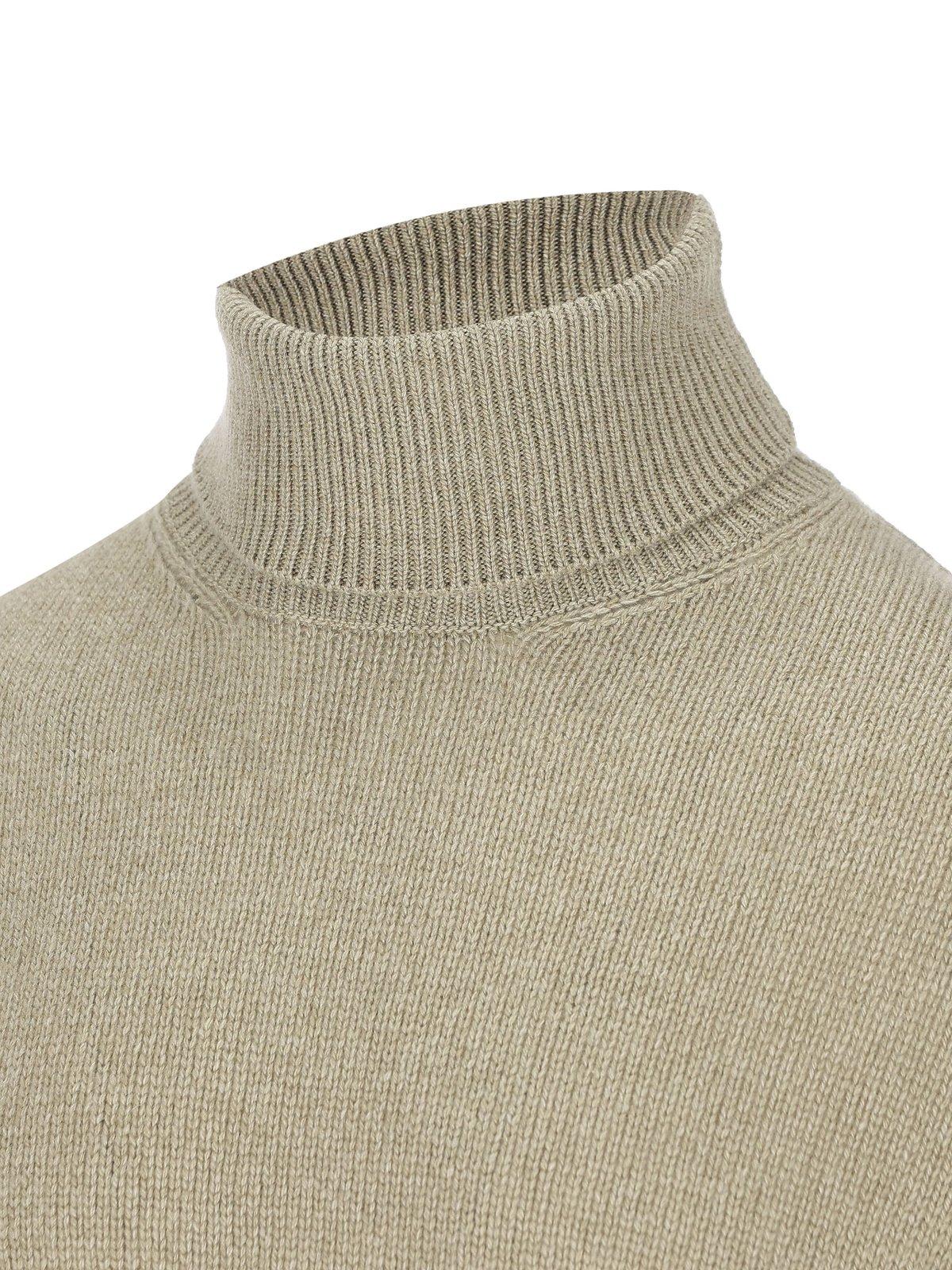 Shop Loro Piana Roll-neck Long-sleeved Jumper In Coriander Seeds Melange