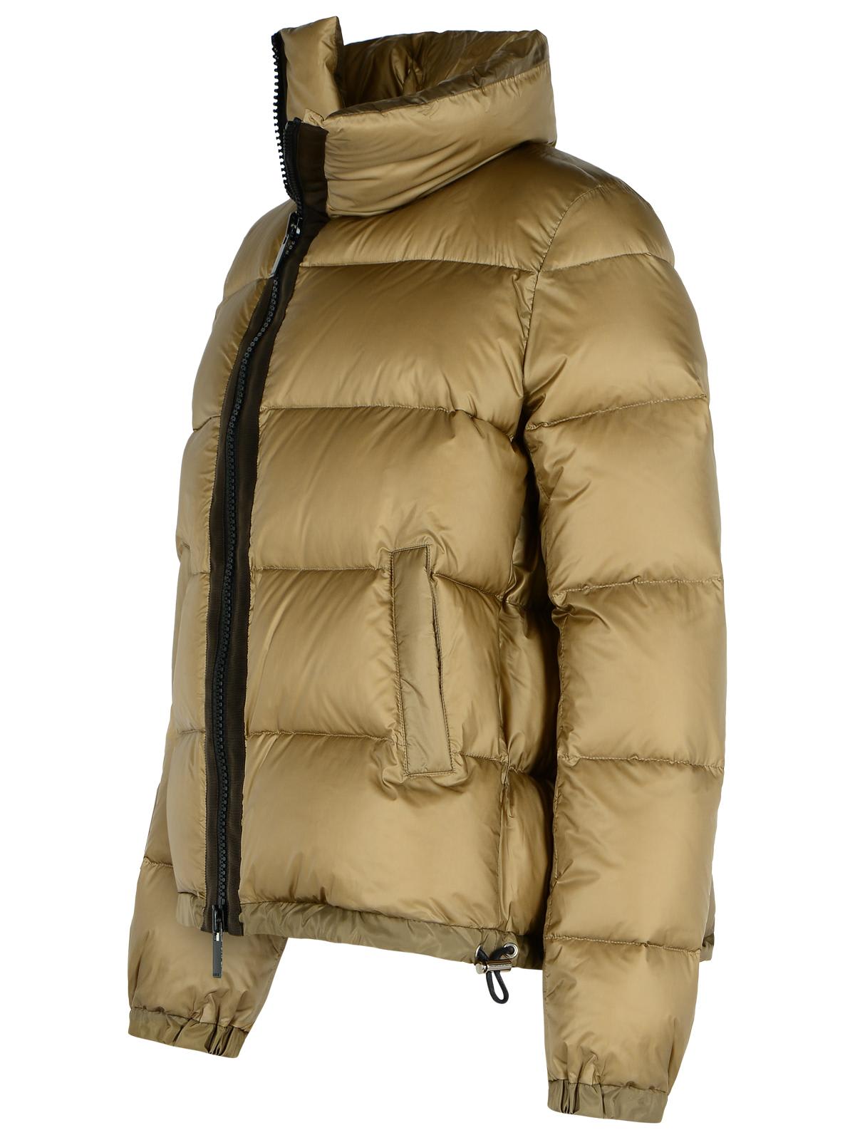 Sacai Quilted High Collar Down Jacket With Elastic Cuffs In Nude