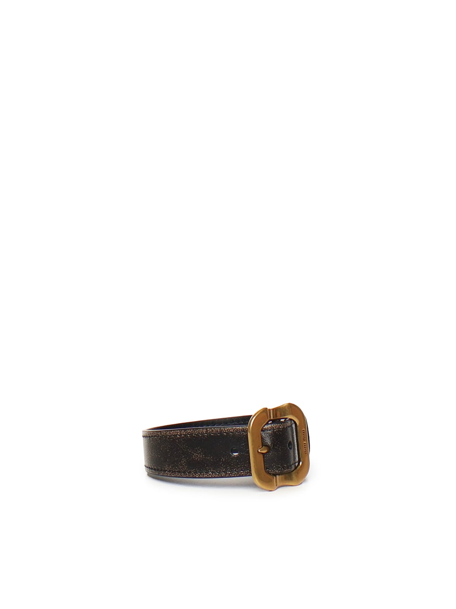 Miu Miu Leather Bracelet With Buckle In Black