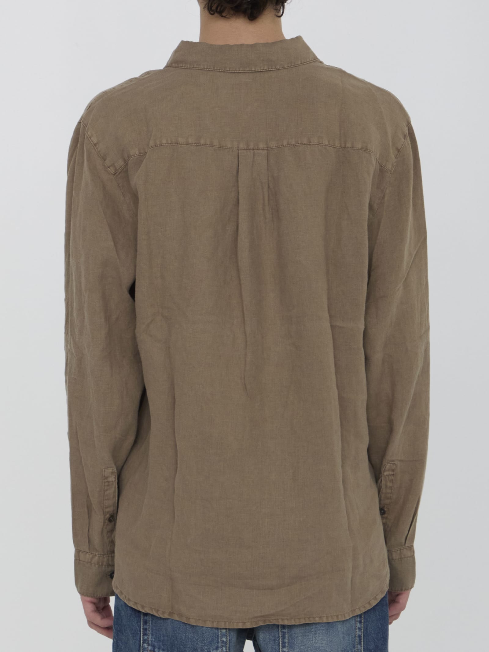 Shop James Perse Linen Shirt In Beige