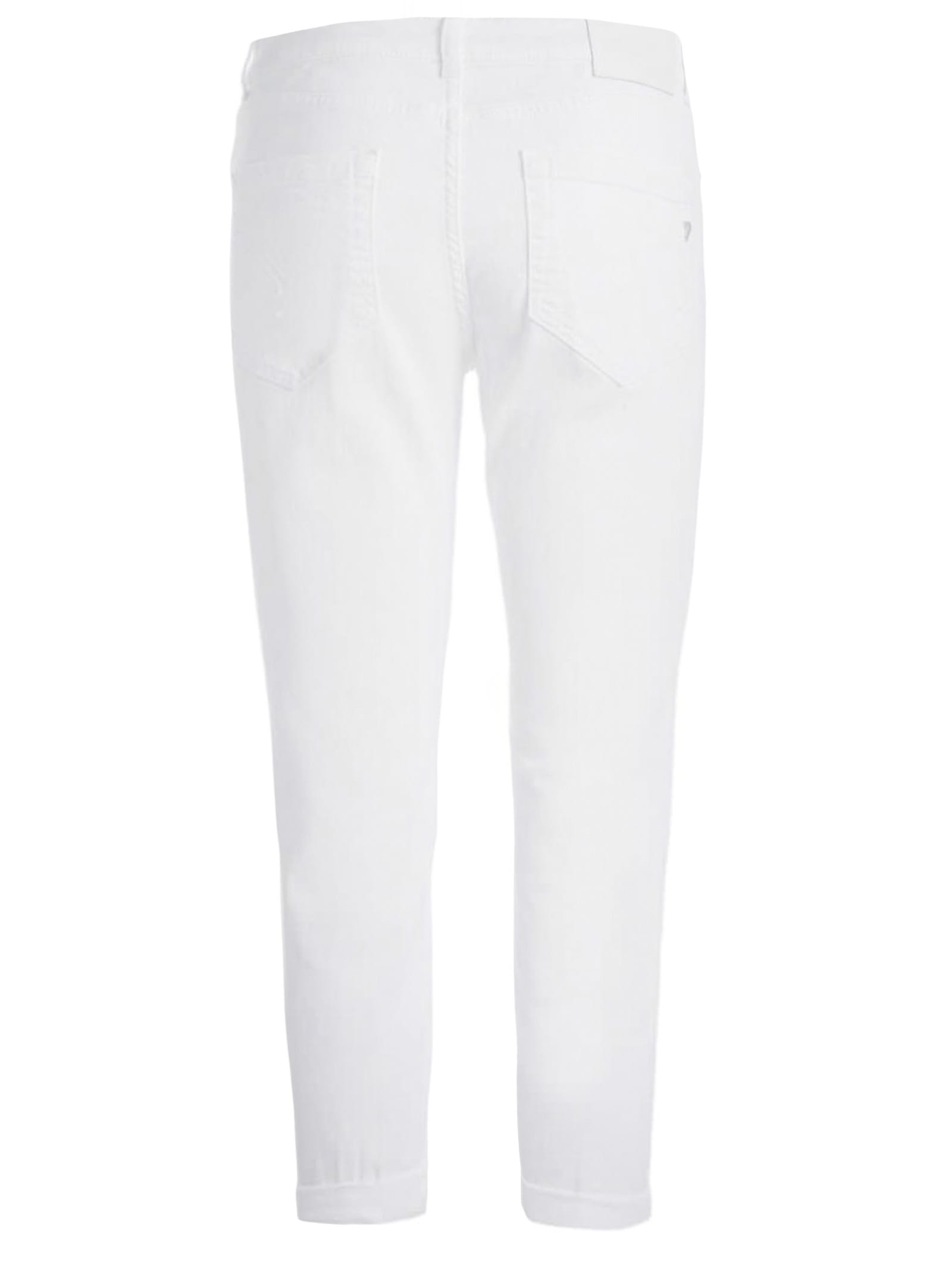 Shop Dondup White Cotton Trousers