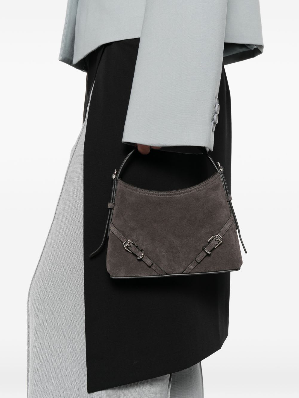 Givenchy Mini Leather Bag Featuring Adjustable Strap In Gray
