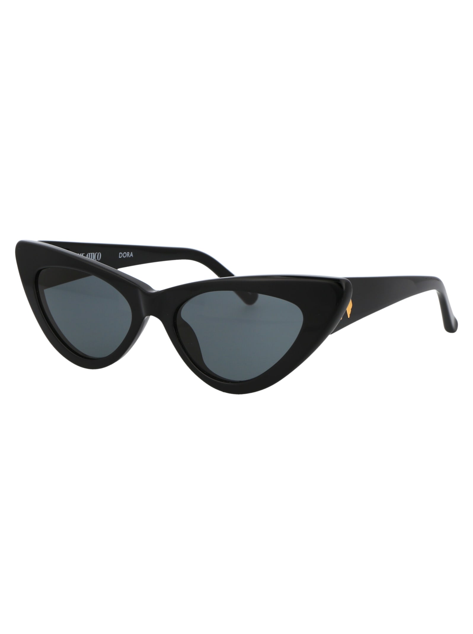 Shop Attico Dora Sunglasses In Black/yellowgold/grey