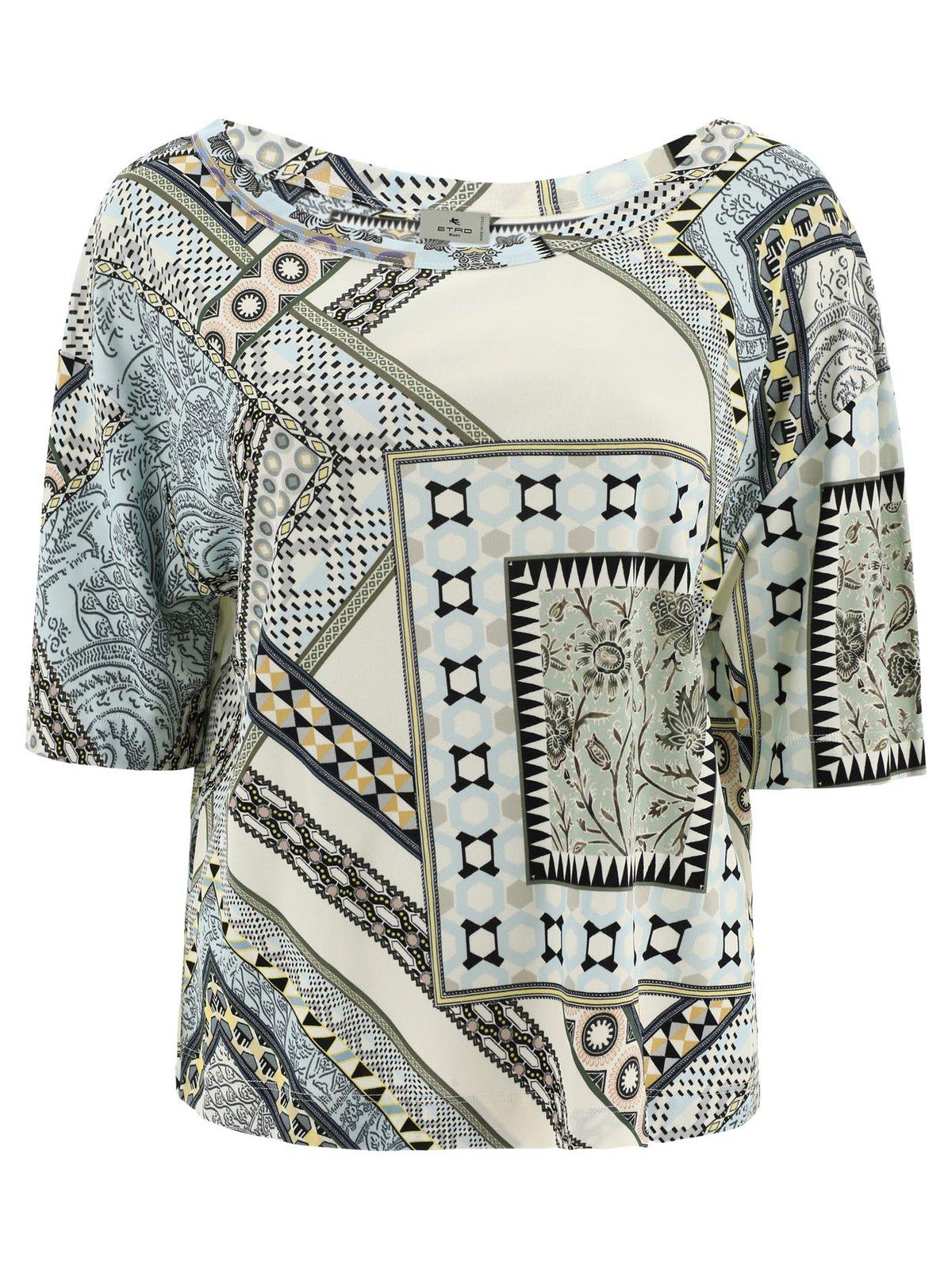 ETRO ABSTRACT PRINTED CREWNECK T-SHIRT