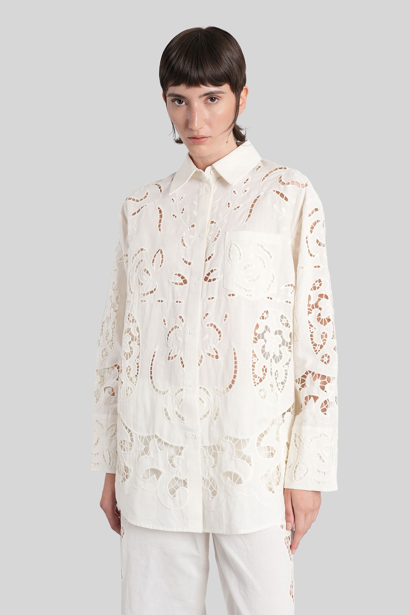Finley Shirt In White Cotton
