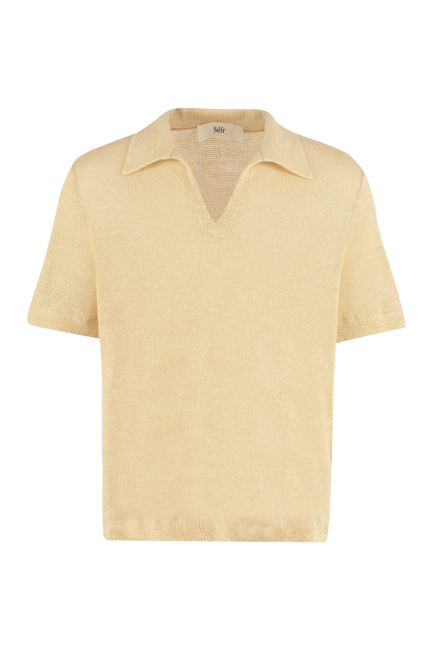 Séfr Mate Short Sleeve V Neck Linen Shirt In Ecru | ModeSens Séfr Mate Short Sleeve V Neck Linen Shirt In Ecru | ModeSens