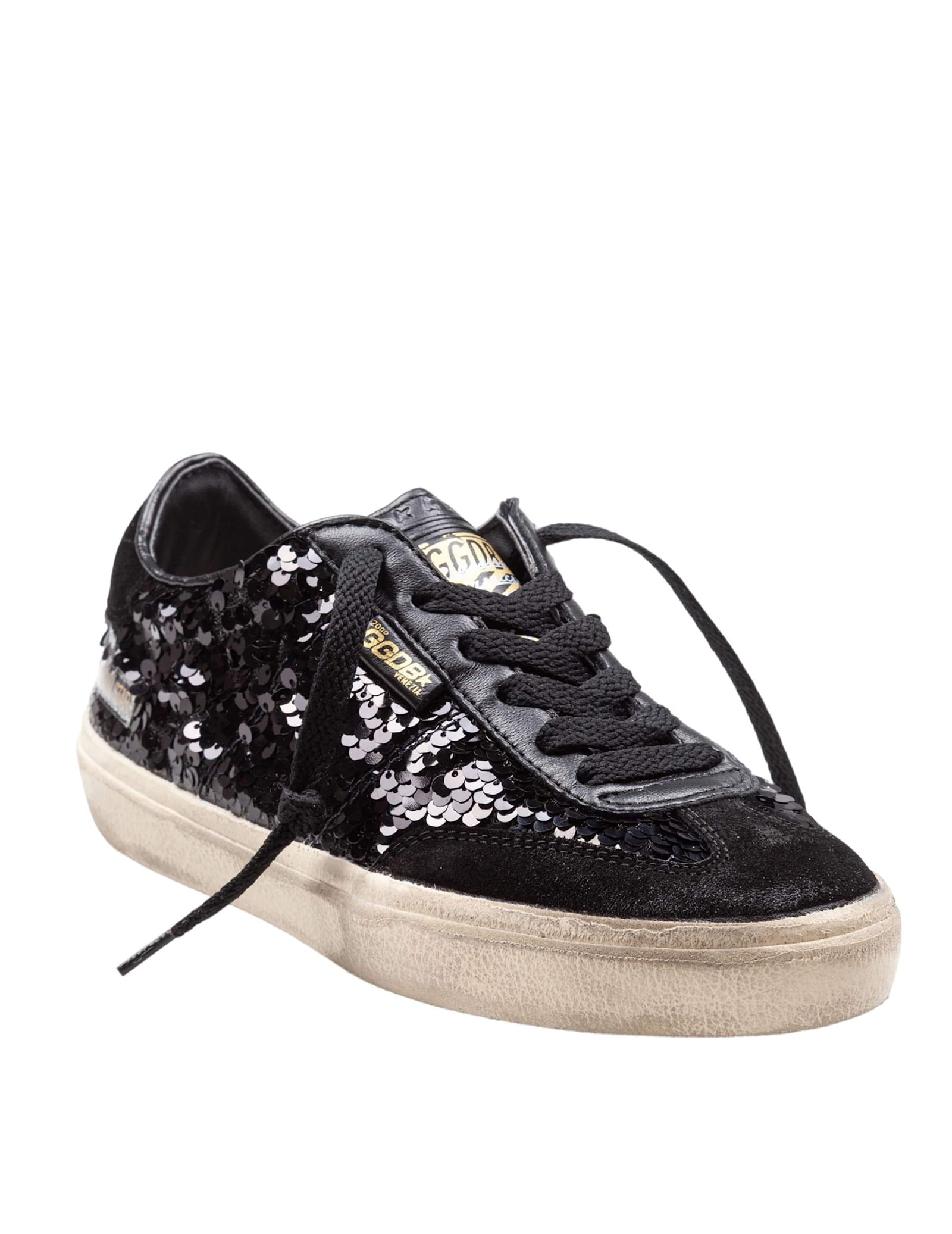 Golden Goose Synthetic Fabric And Leather Running Sneakers In Black