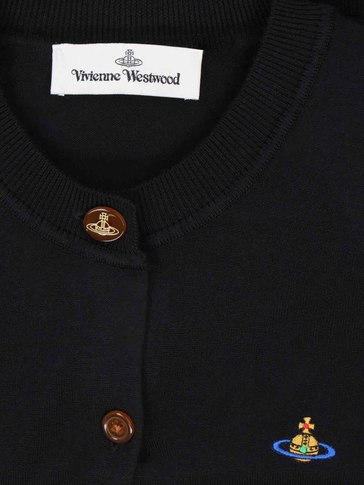 Vivienne Westwood Logo Crop Cardigan In Nero