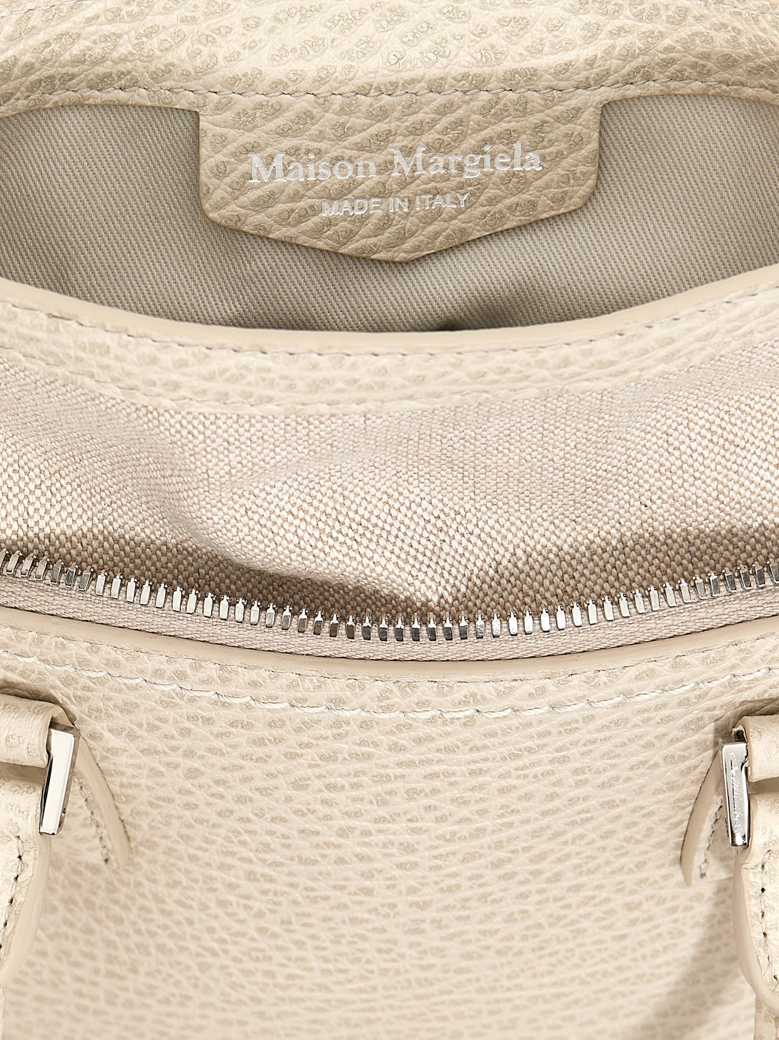 Shop Maison Margiela 5ac Classique Micro Handbag In Bianco Sporco