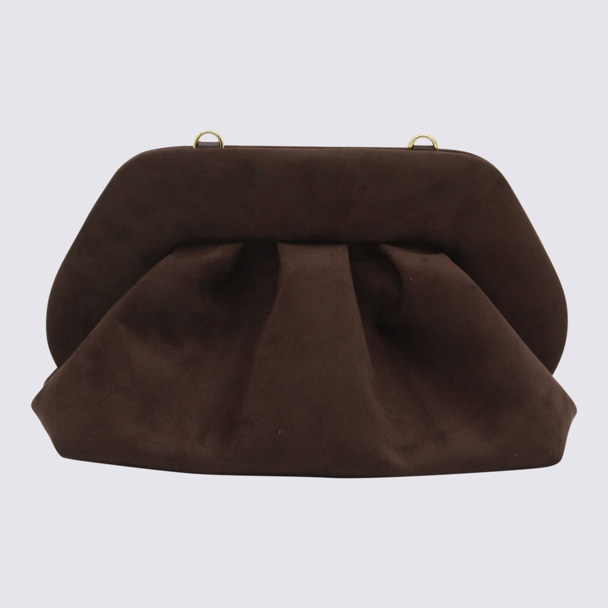 Themoirè Brown Vegan Bios Leather Clutches In Black