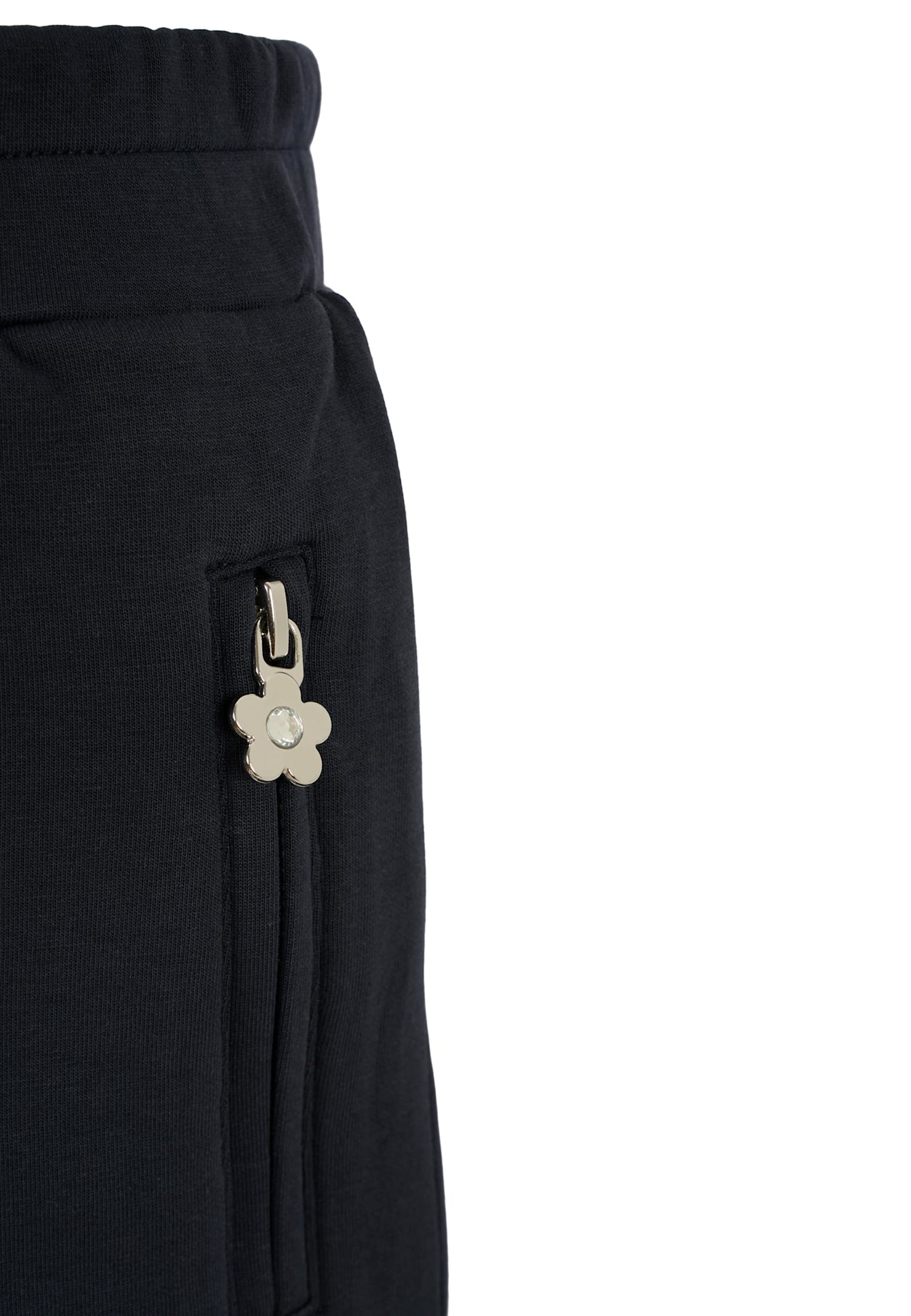 Marc Jacobs Blue Trousers For Girl With Logo In Black