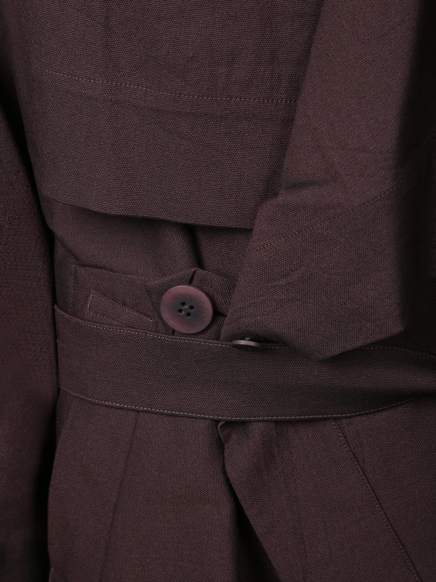Shop Issey Miyake Long Washi Wool Coat In Brown In Bordeaux