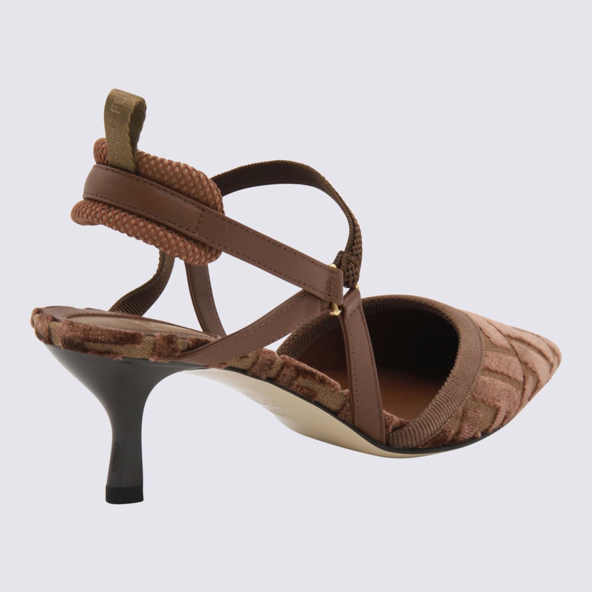 Fendi Colibrì Lite Slingbacks In Ff Fabric In Brown