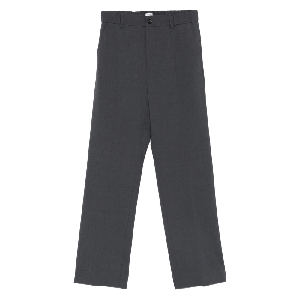 Covert Pressed-crease Trousers In Gray