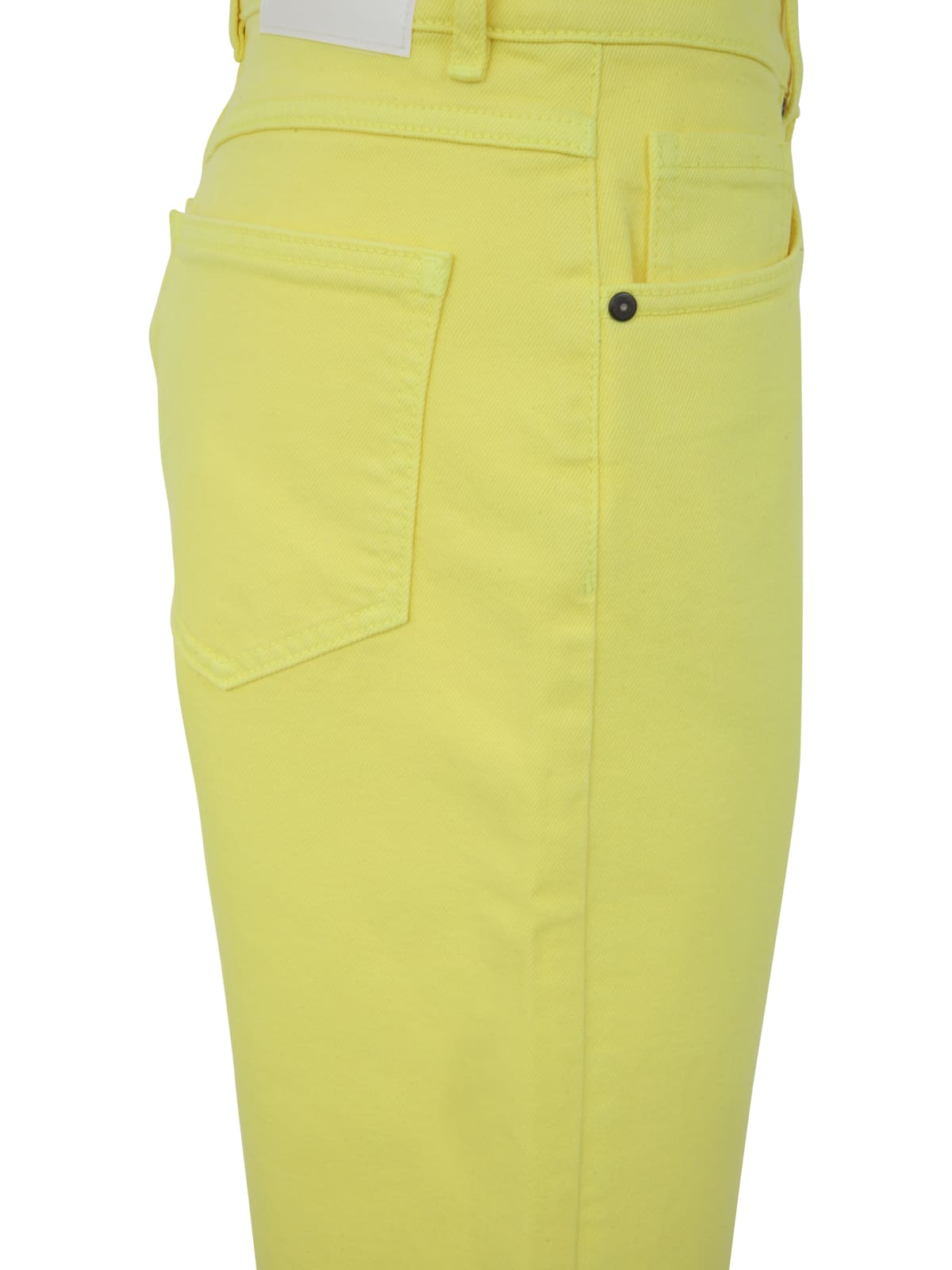 Shop P.a.r.o.s.h Drill Cotton Trousers In Light Yellow