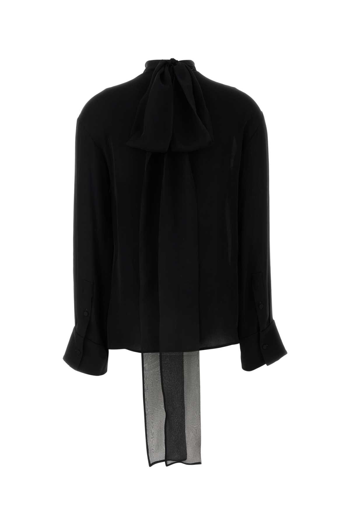 Shop Valentino Black Georgette Blouse In Nero