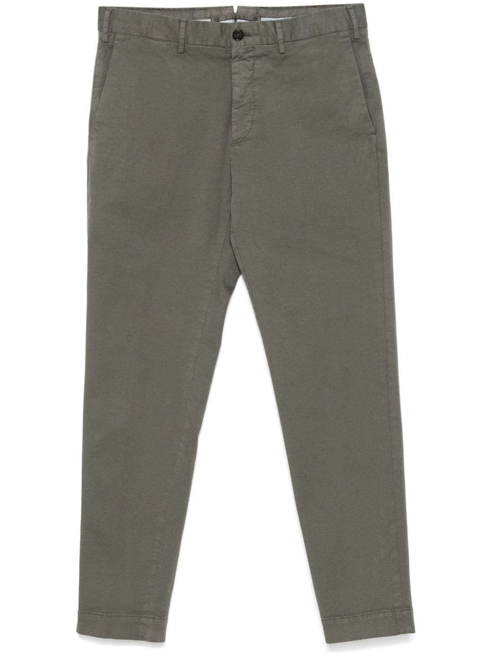 INCOTEX SAGE GREEN COTTON CHINOS 