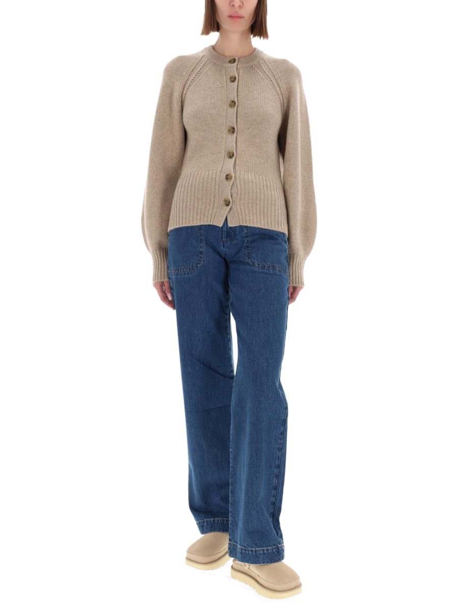 Guest In Residence "sculpted" Cardigan In Nude