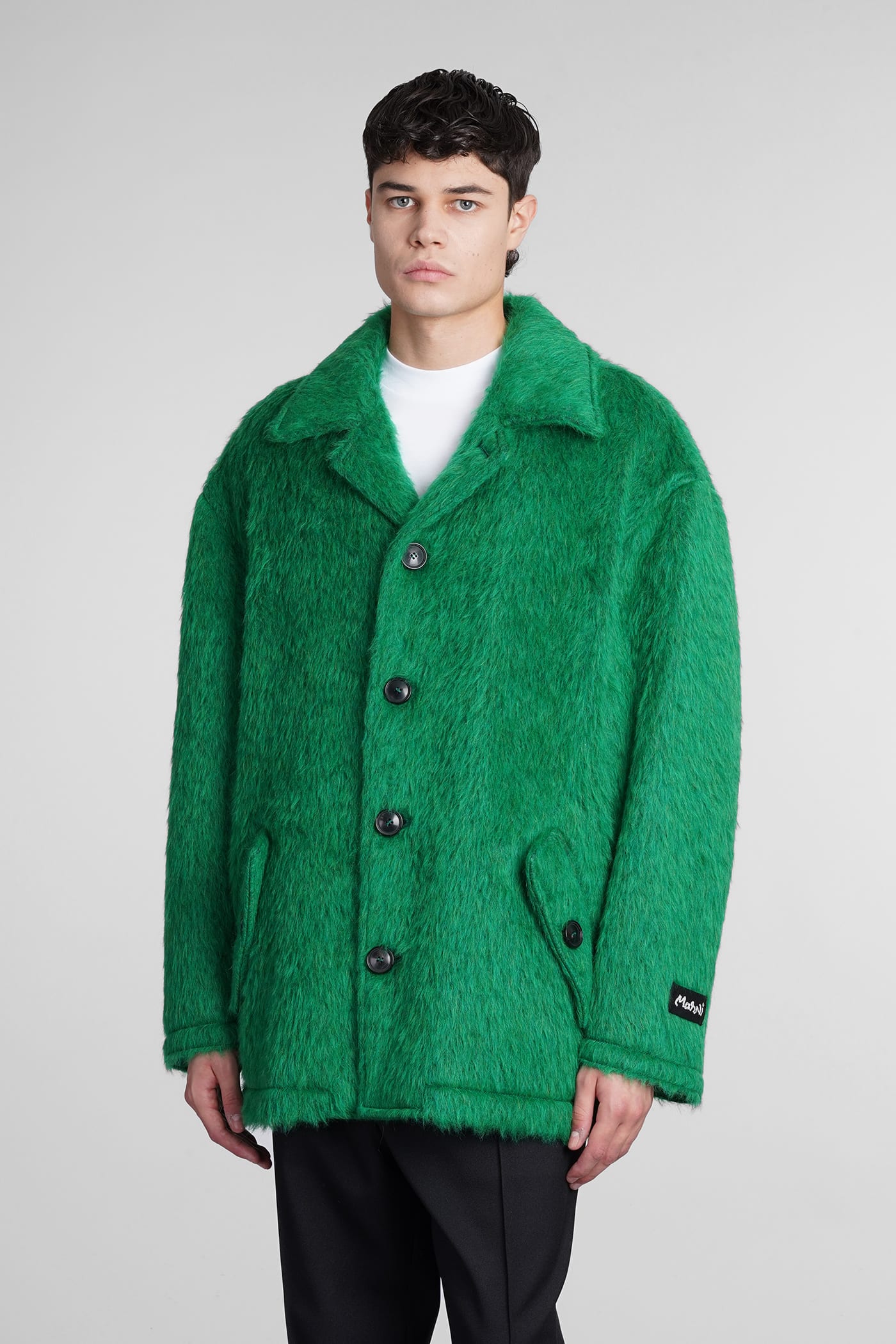 Marni Coat In Green Wool