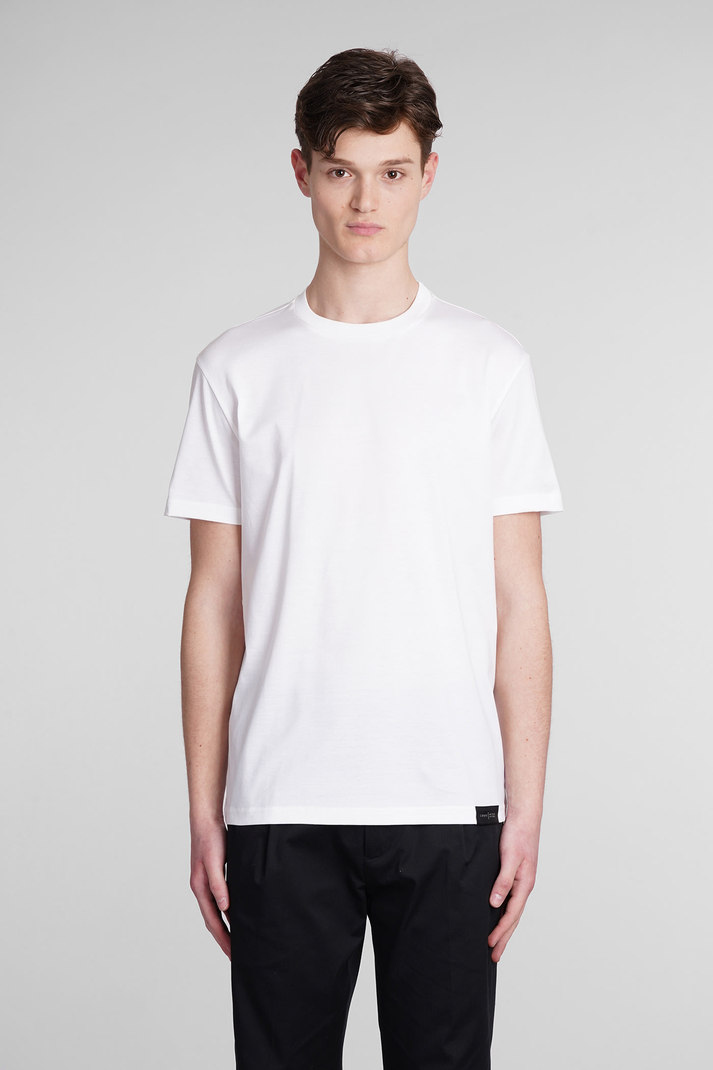 Shop Low Brand B134 Basic T-shirt In White Cotton